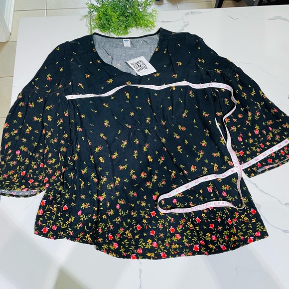🌸3 for $20 Top Romantic Boho floral Long Sleeve Blouse Size M Flare Bell Sleeve - Picture 6 of 13